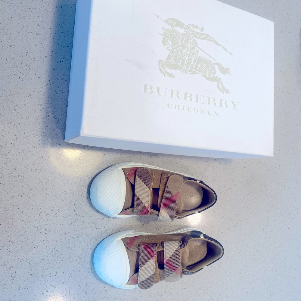 Burberry toddler sneakers, normal scuff marks. No other damage. Unisex